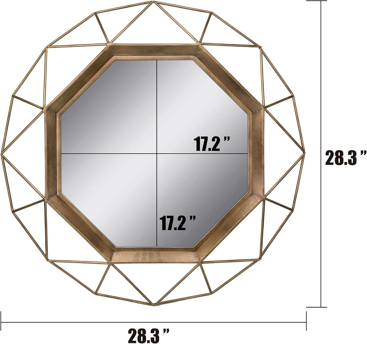 Gold Hexagon Mirror